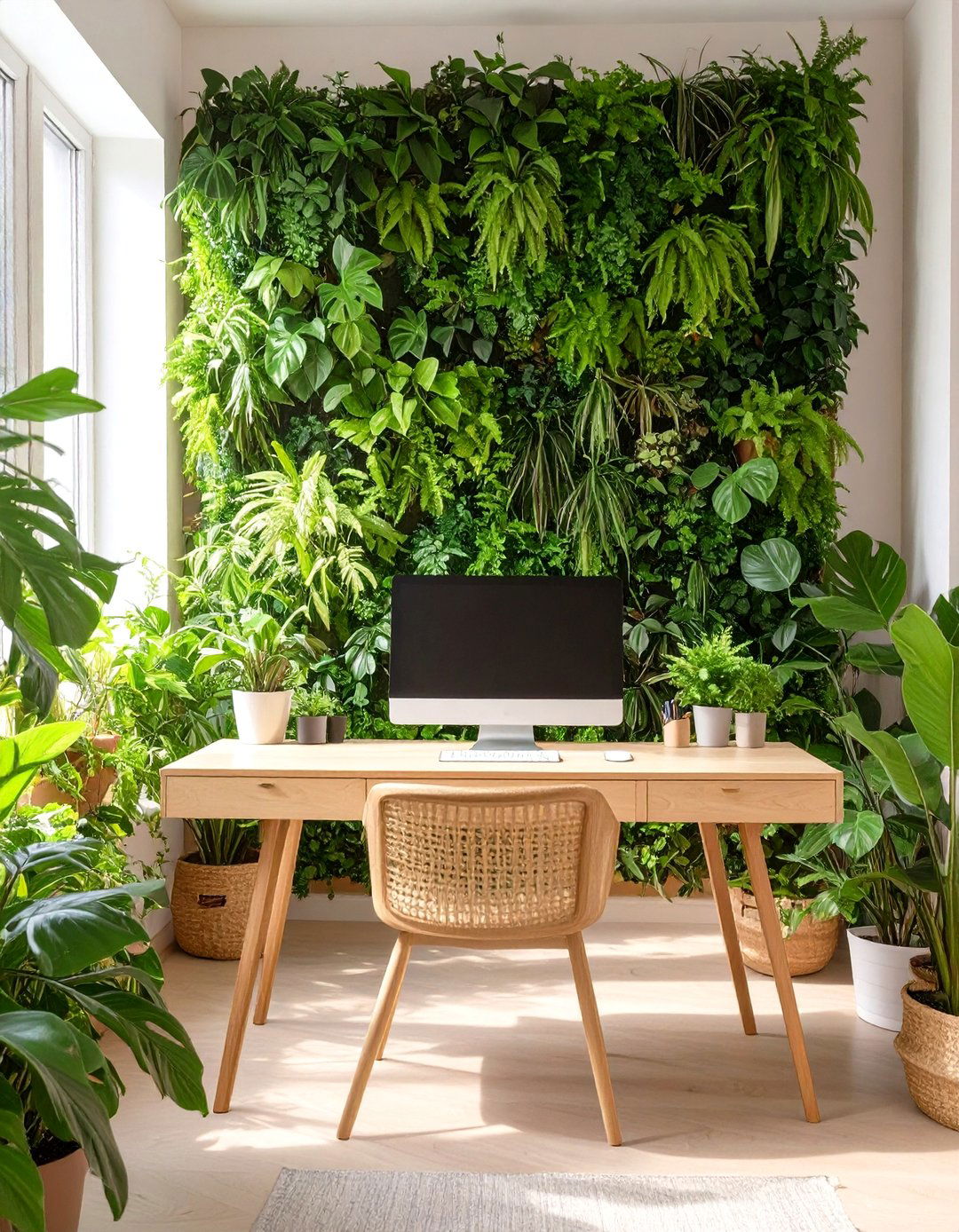 Biophilic Nature Filled Home Office - 30 home office decorating ideas