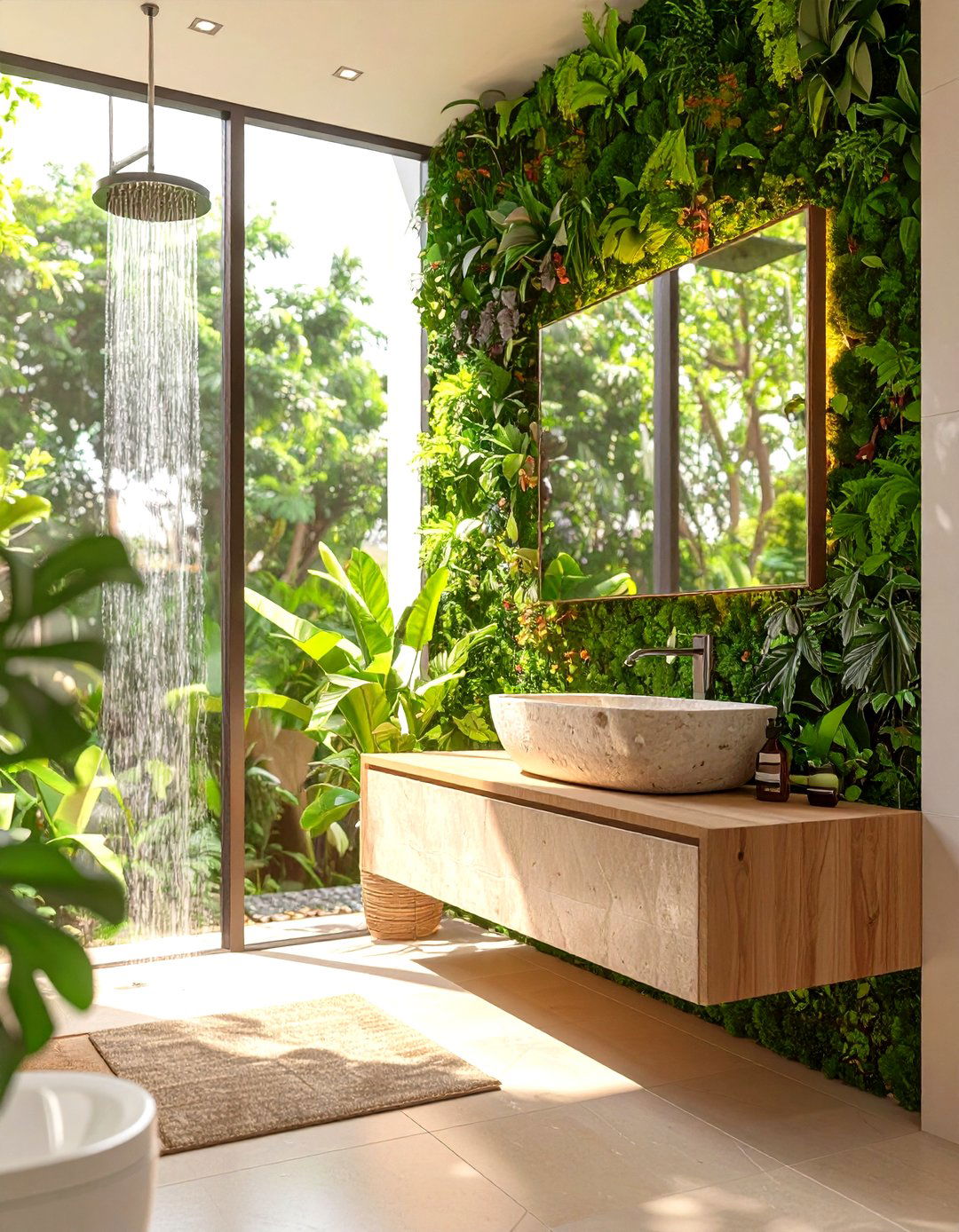 Biophilic Nature Inspired Bathroom - 30 ideas for bathroom remodel