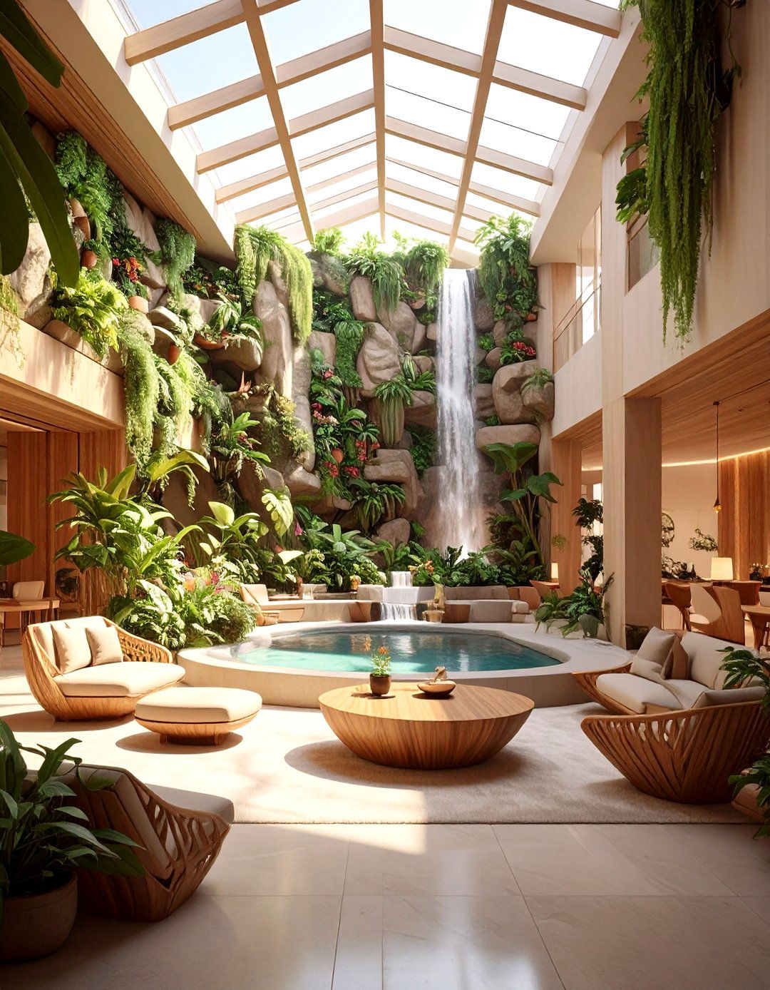 Biophilic Oasis Hotel Lobby - 30 hospitality interior design ideas