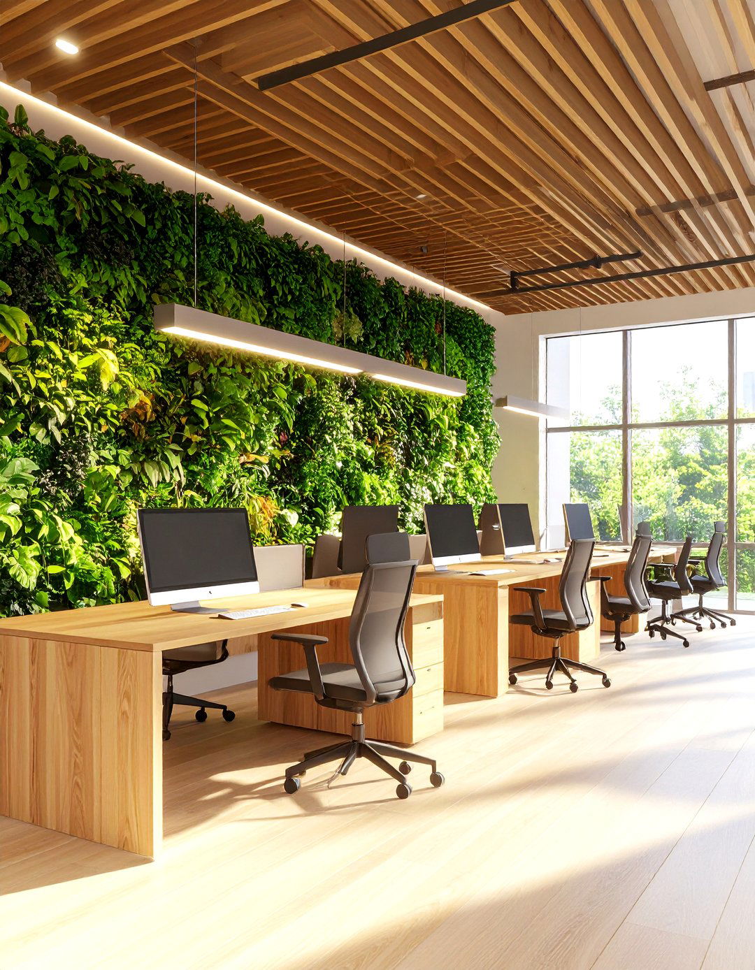 Biophilic Office Space - 30 3d rendering interior design ideas
