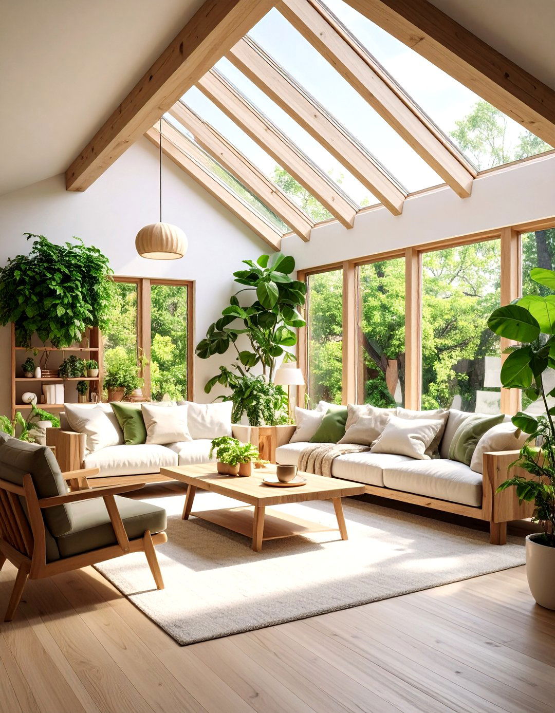 Biophilic Sanctuary Living Rooms - 30 2025 home decor trends