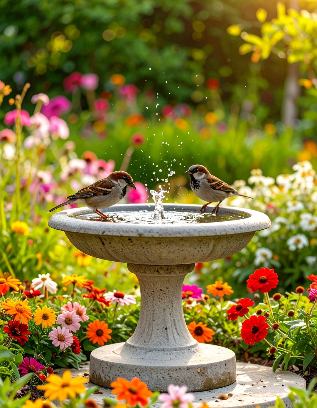 Bird Bath as a Focal Point - 30 outdoor decor ideas