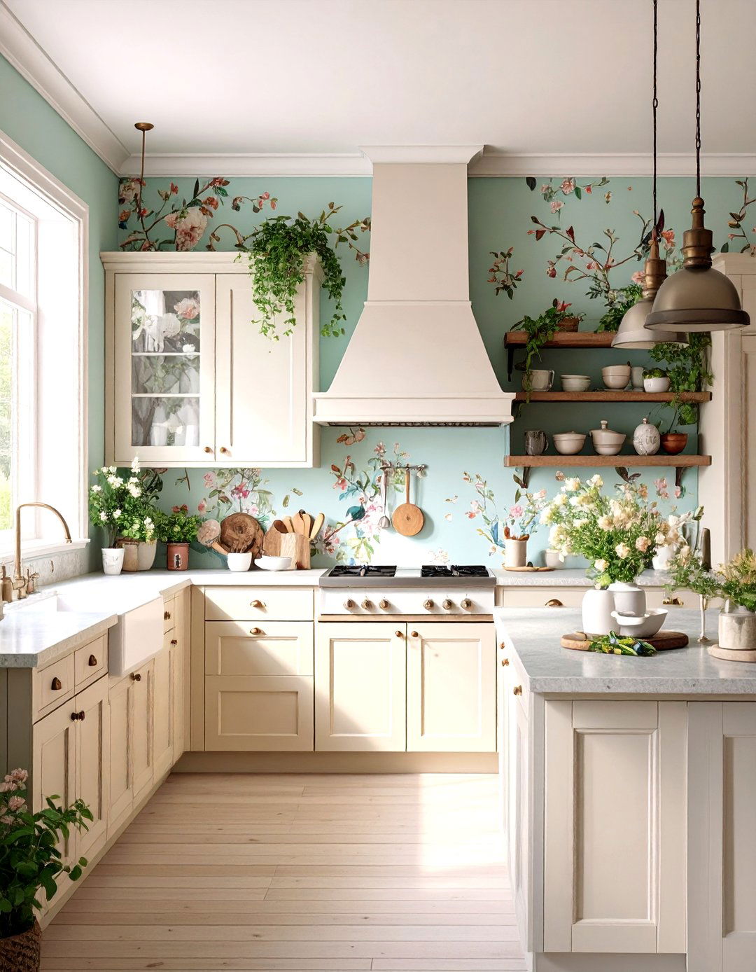 Bird and Branch Kitchen Wallpaper - 30 kitchen wallpaper ideas