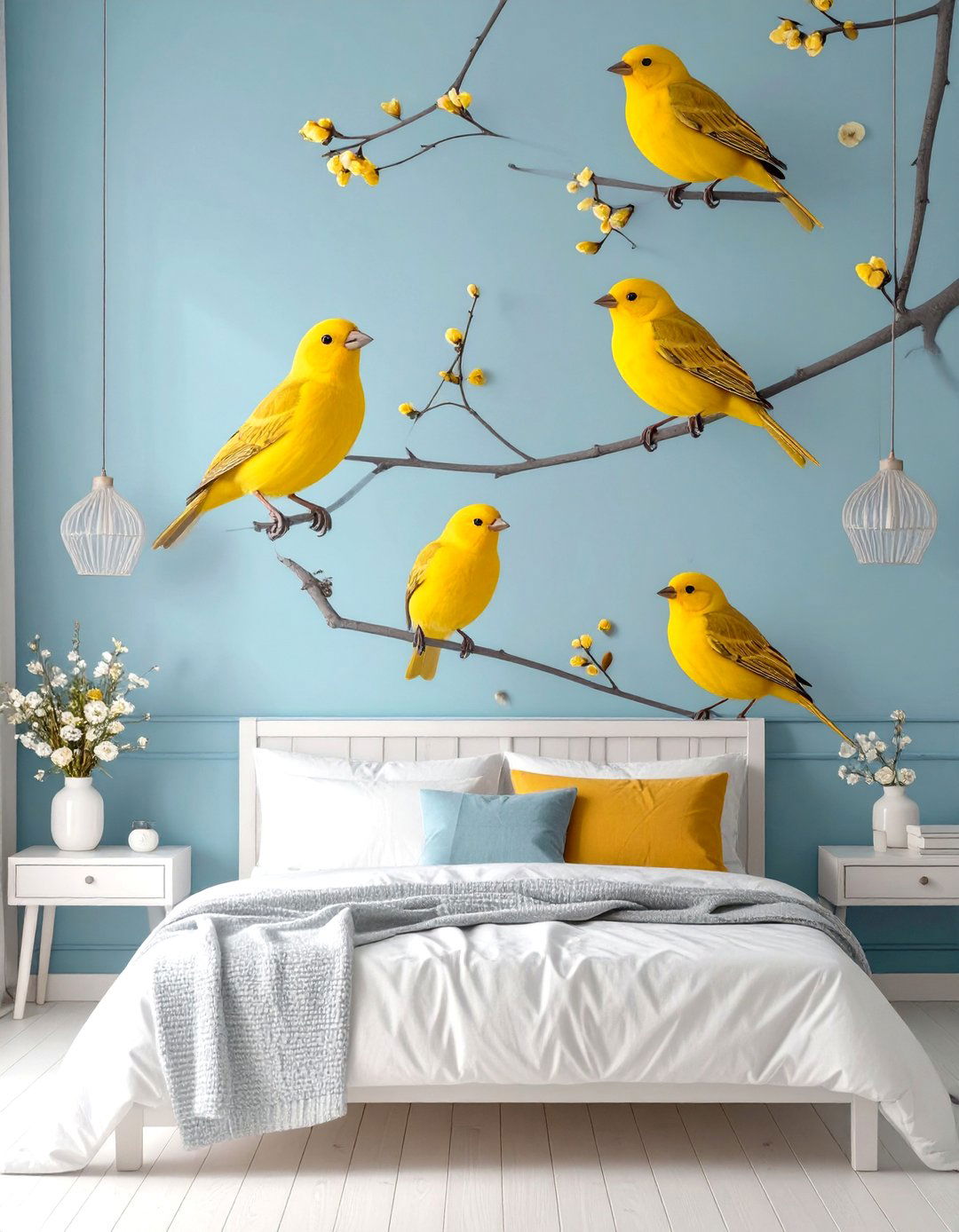 Bird and Branch Wallpaper - 30 wallpaper ideas for bedroom