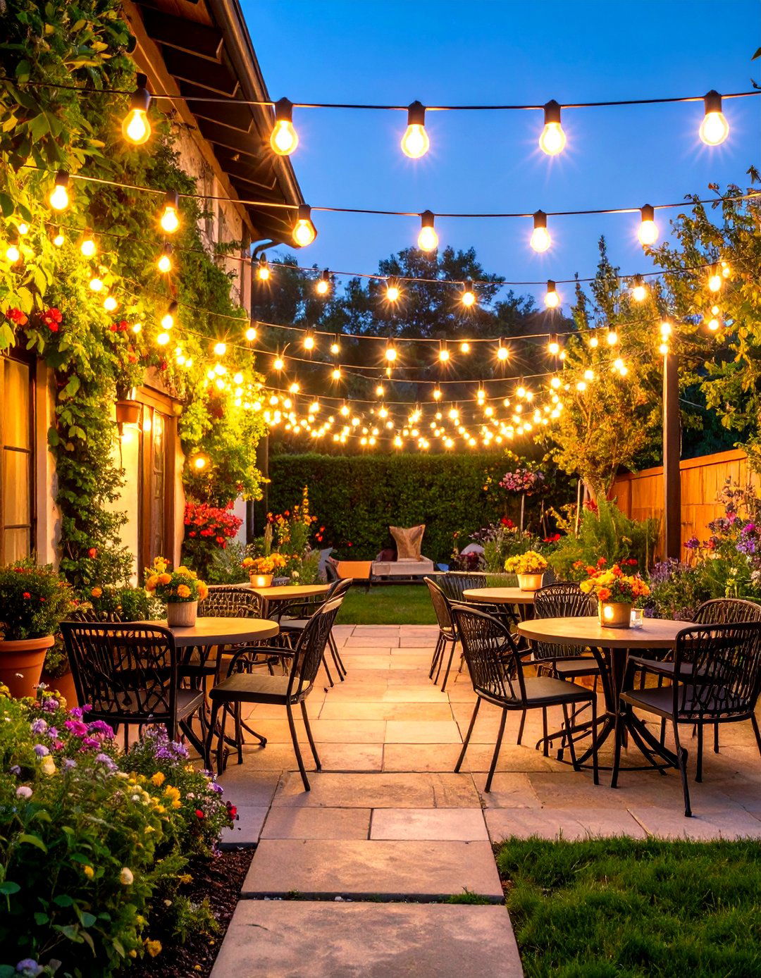 Bistro Style Cafe Lights - 30 patio lights ideas