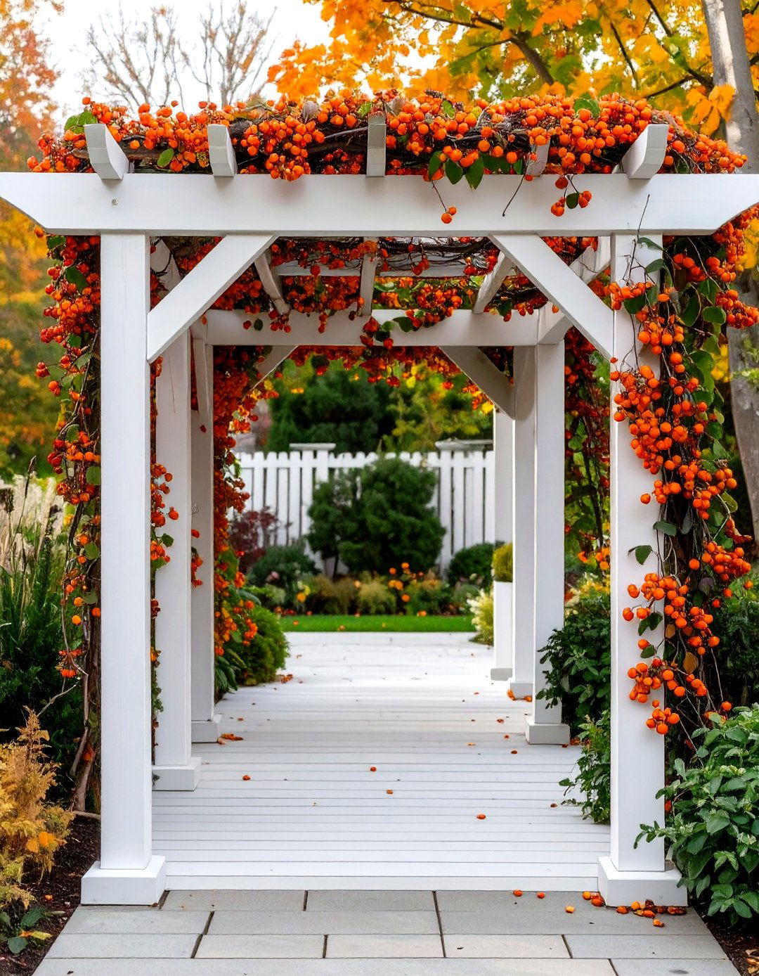 Bittersweet Vine on an Arbor or Trellis - 30 outdoor fall decor ideas