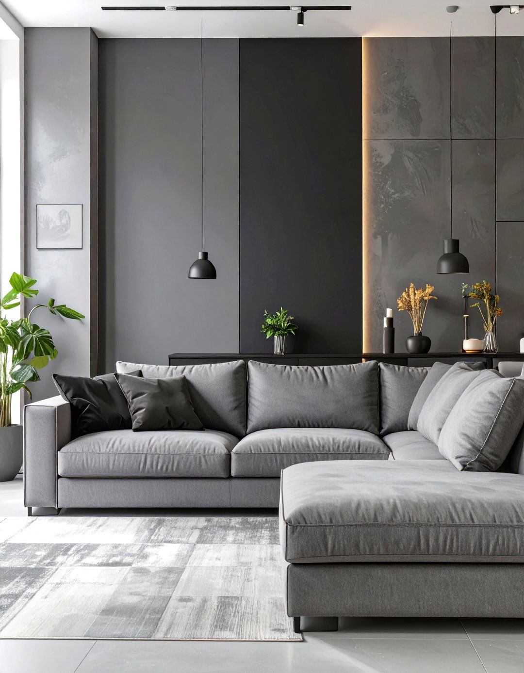 Black Accent Wall Living Room - 30 modern black and grey living room ideas