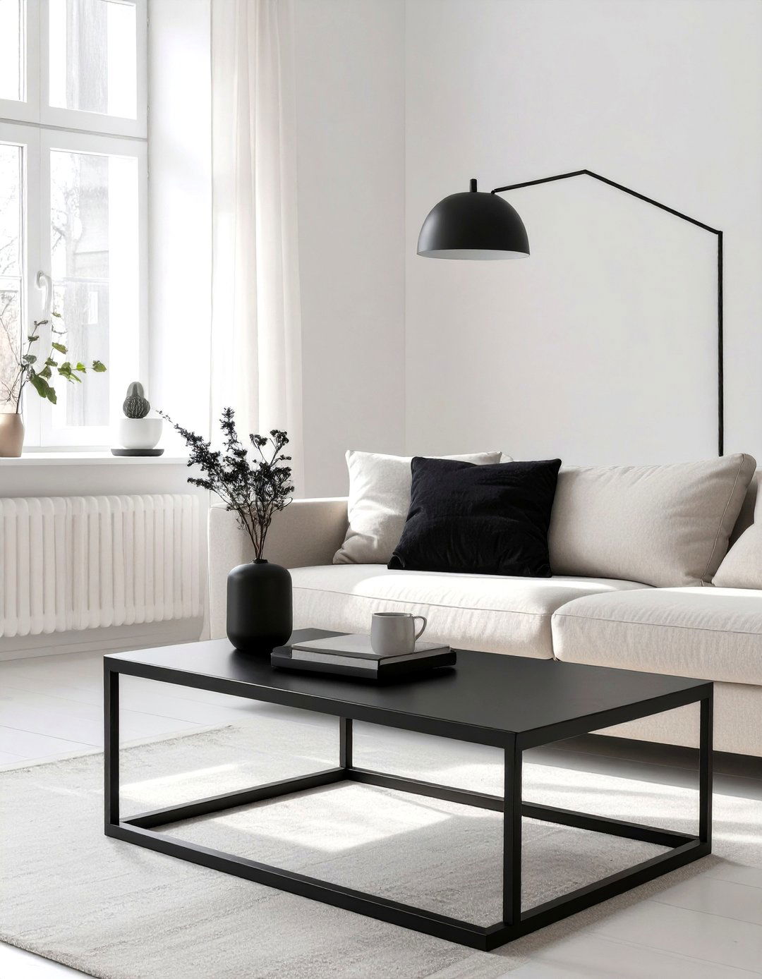 Black Accents for Contrast - 30 swedish interior design ideas
