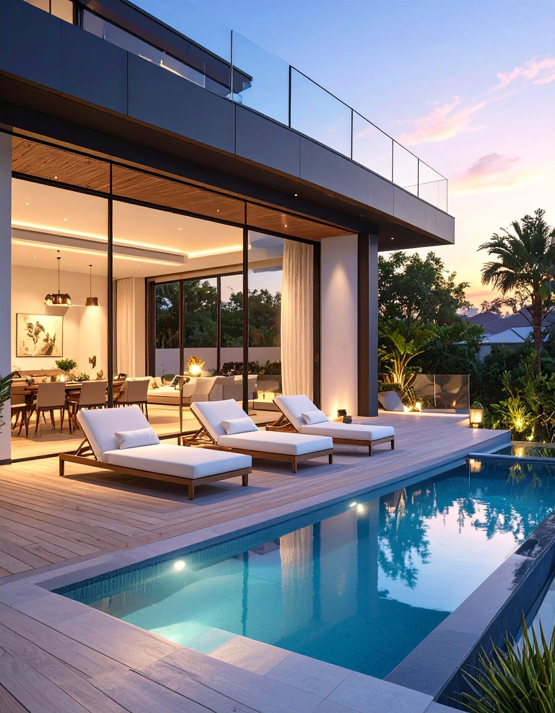 Black Aluminum and Glass Panel Railing - 30 black deck railing ideas