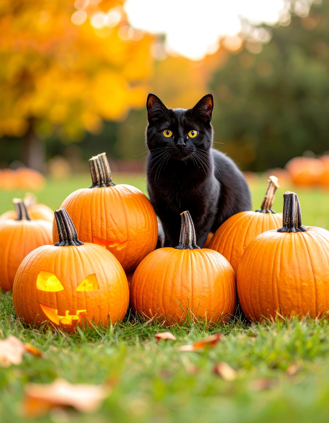 Black Cat and Jack o Lantern Jubilee - 30 halloween decorations outdoor ideas