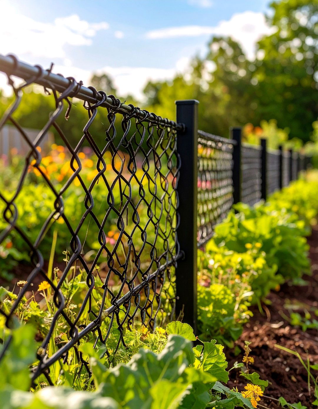 Black Chain Link Vegetable Garden Fence - 30 vegetable garden fence ideas