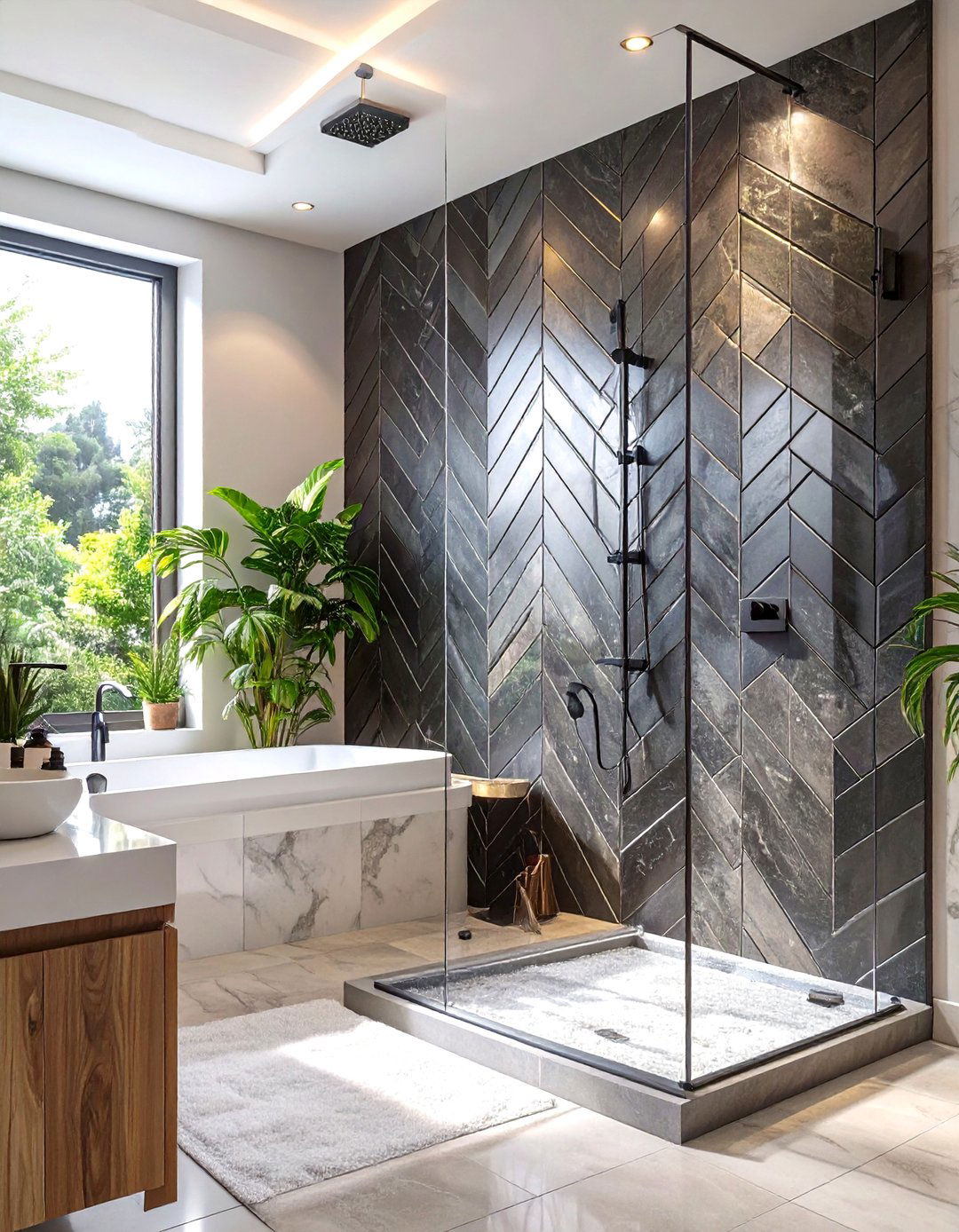 30 Black Shower Tile Ideas for a Bold Modern Bathroom - We Love Home Blog