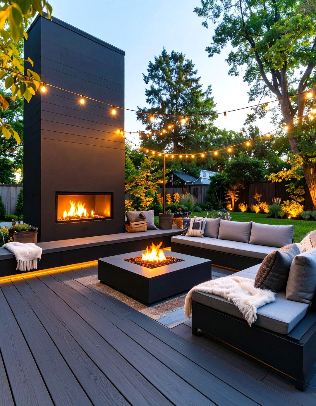 30 Black Deck Ideas with Fireplace for Cozy Nights - We Love Home Blog