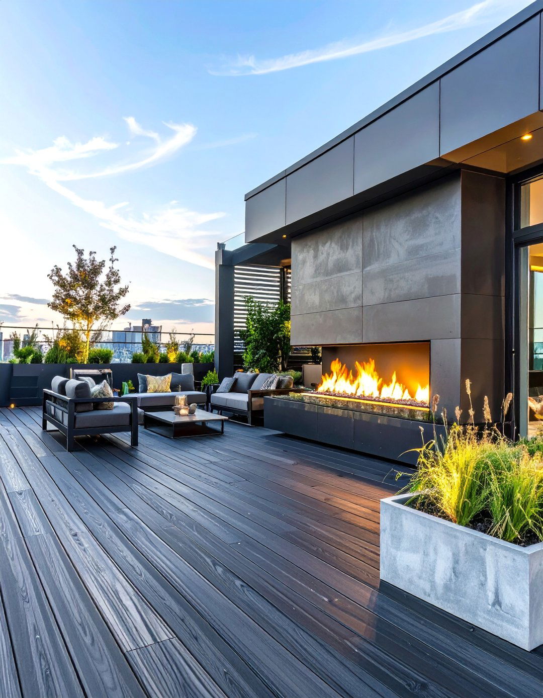 30 Black Deck Ideas with Fireplace for Cozy Nights - We Love Home Blog