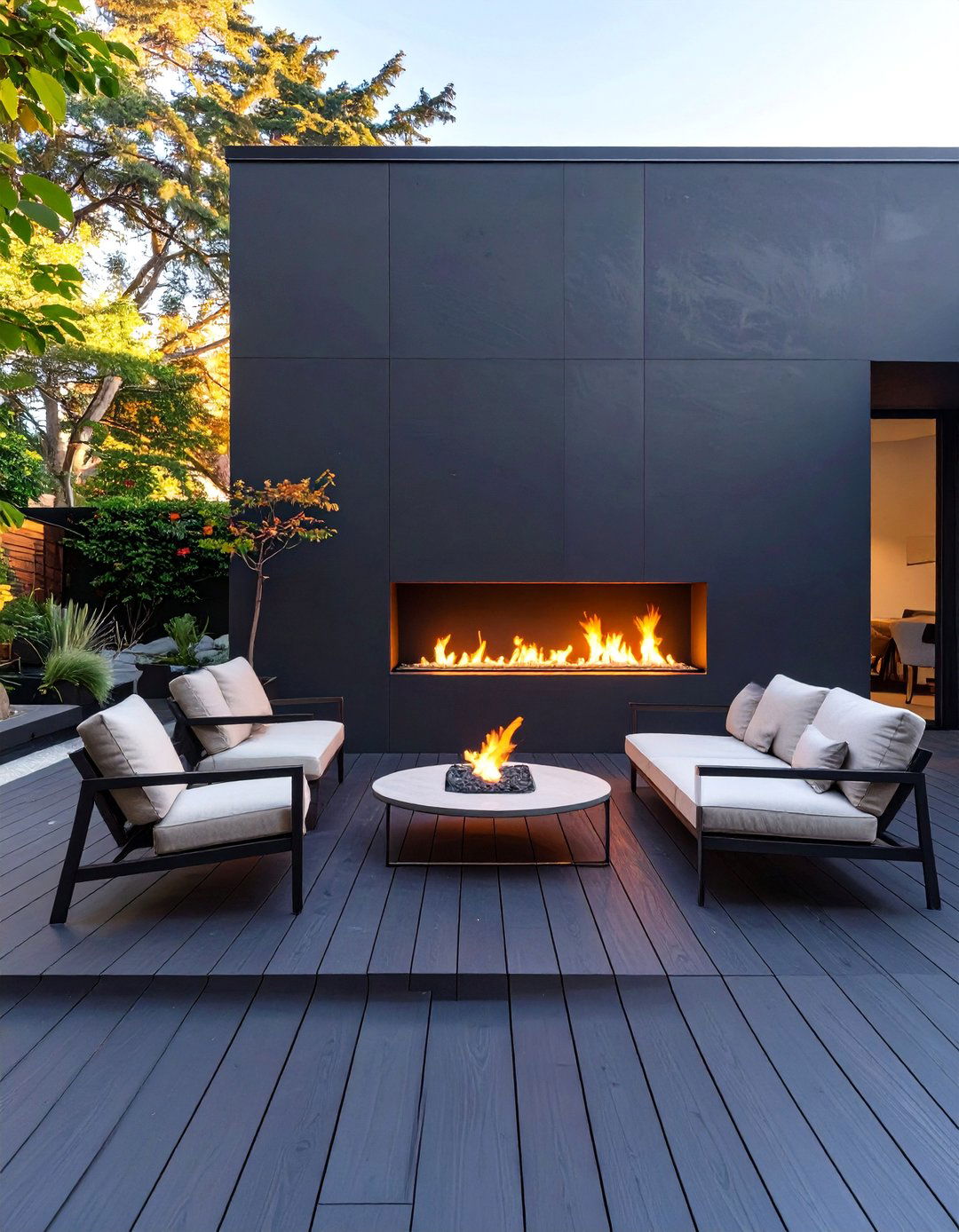 30 Black Deck Ideas with Fireplace for Cozy Nights - We Love Home Blog