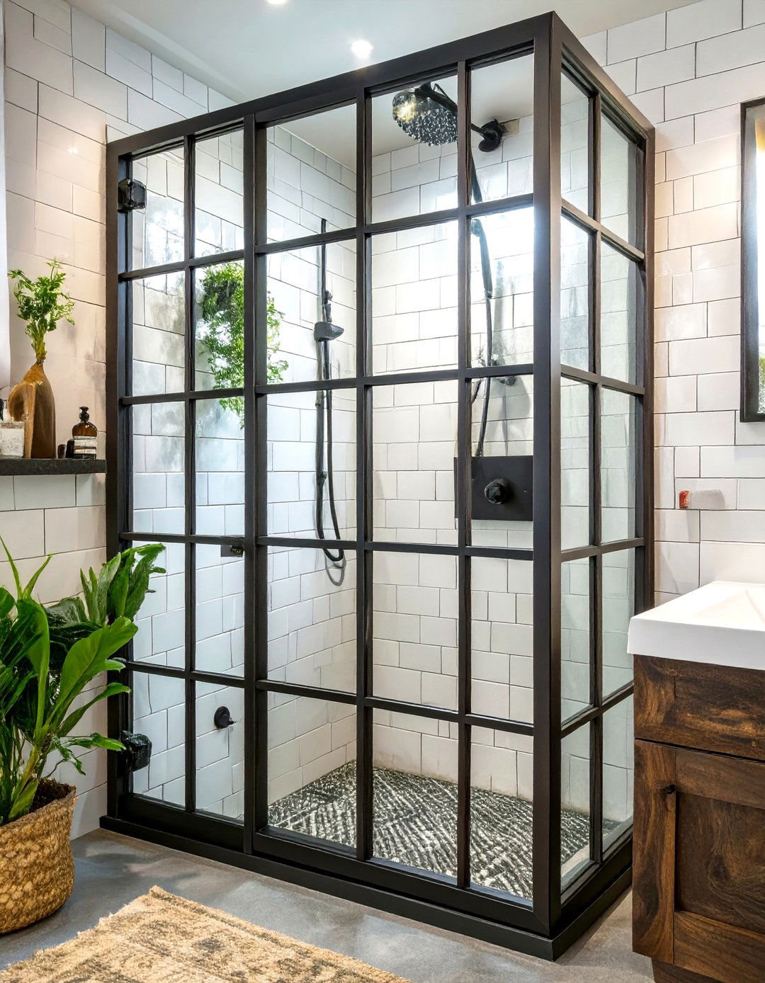 Black Framed Shower Door - 30 shower door ideas