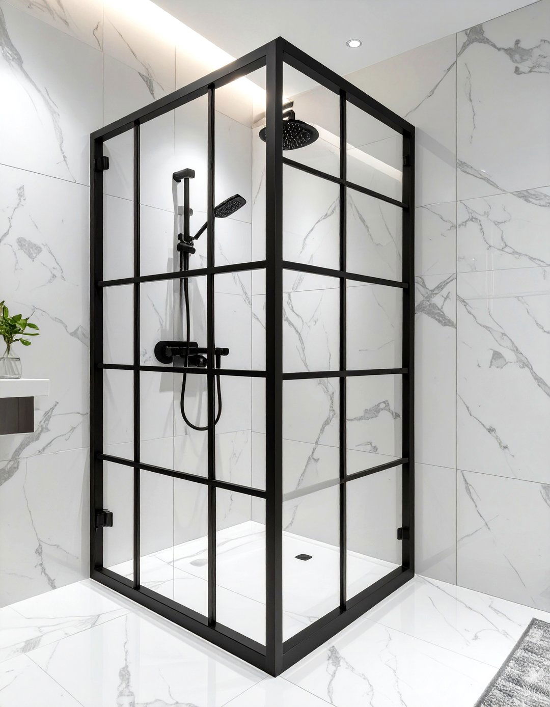 Black Framed Shower Enclosure - 30 shower room ideas