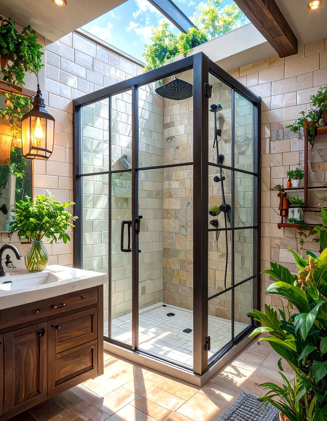 Black Framed Shower Enclosure - 30 shower enclosure ideas