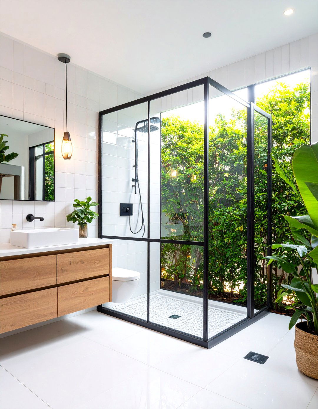 Black Framed Shower Screen - 30 remodel shower small bathroom ideas