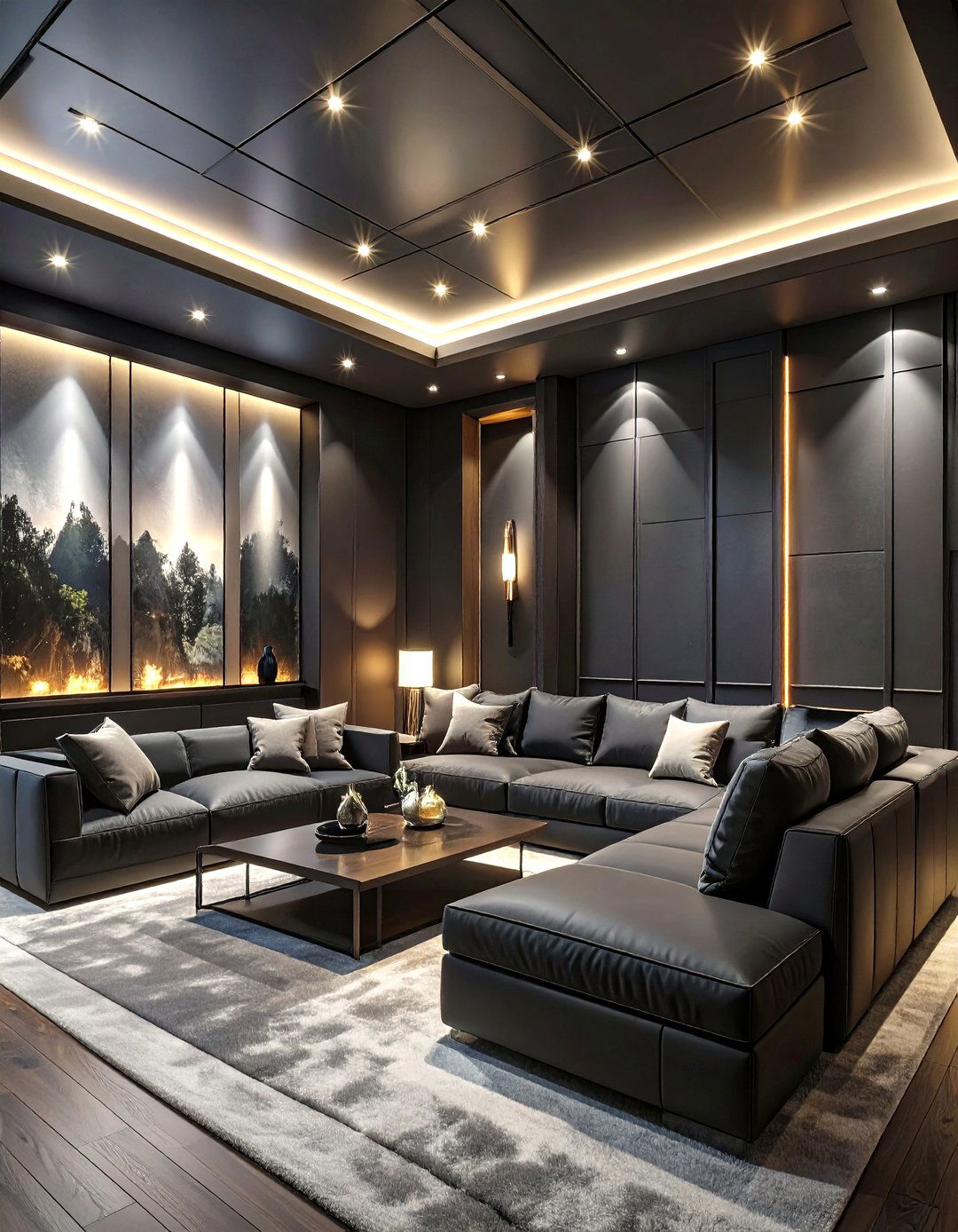 Black Home Theater Living Room - 30 black living room ideas