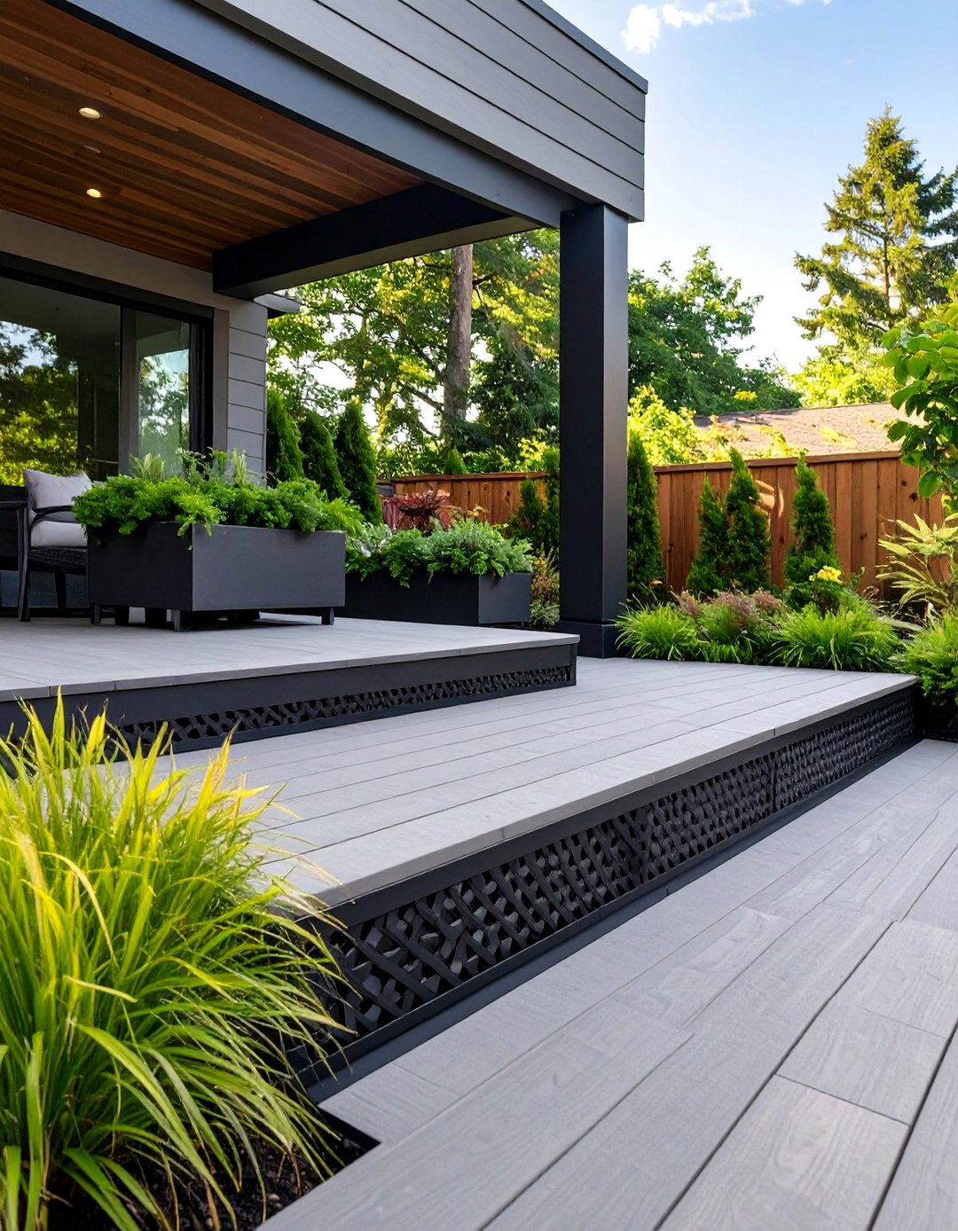 Black Lattice for a Bold Contrast - 30 deck lattice ideas