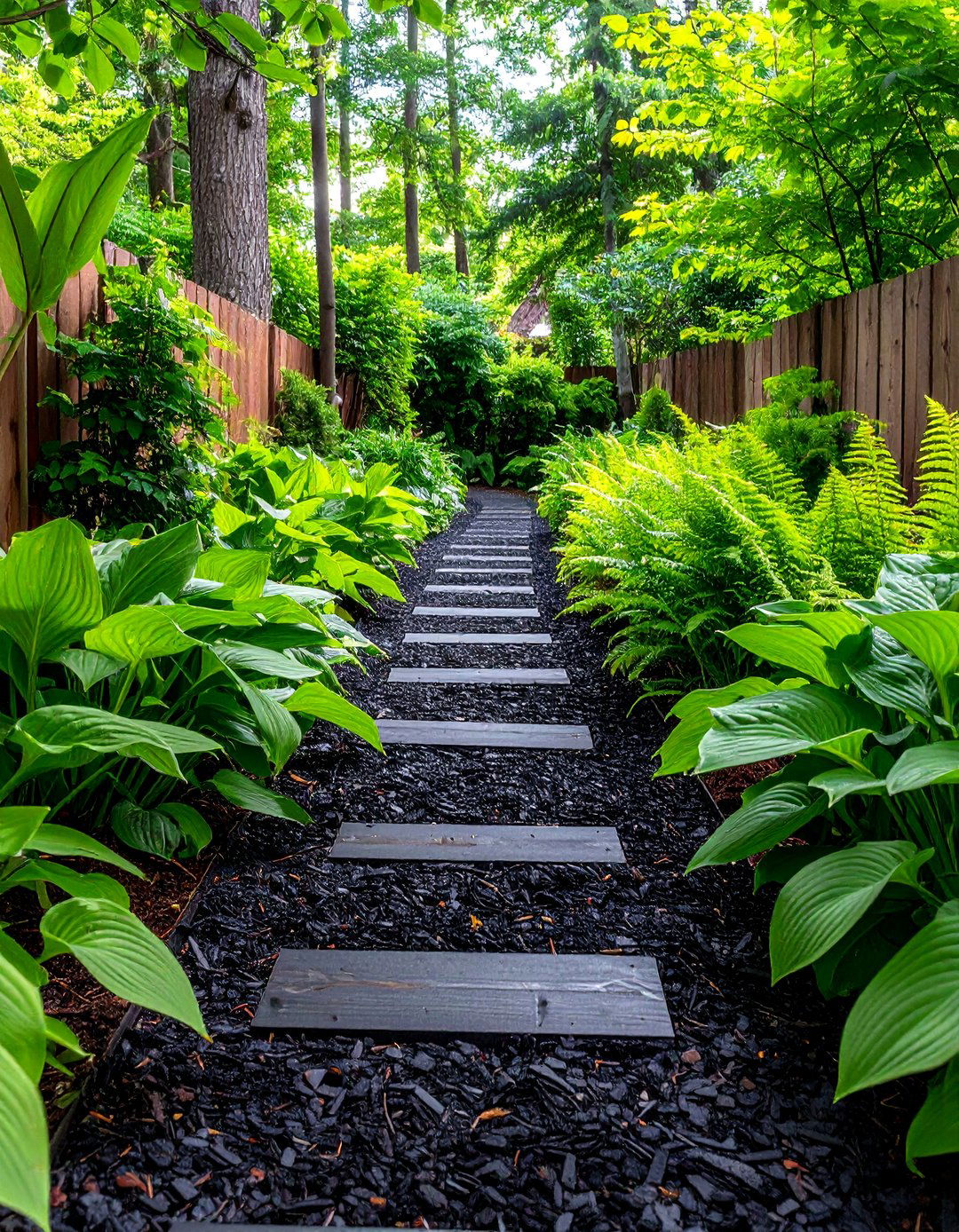 Black Mulch Garden Path - 30 garden path ideas