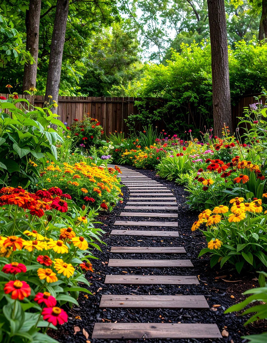 Black Mulch Garden Walkway - 30 garden walkway ideas