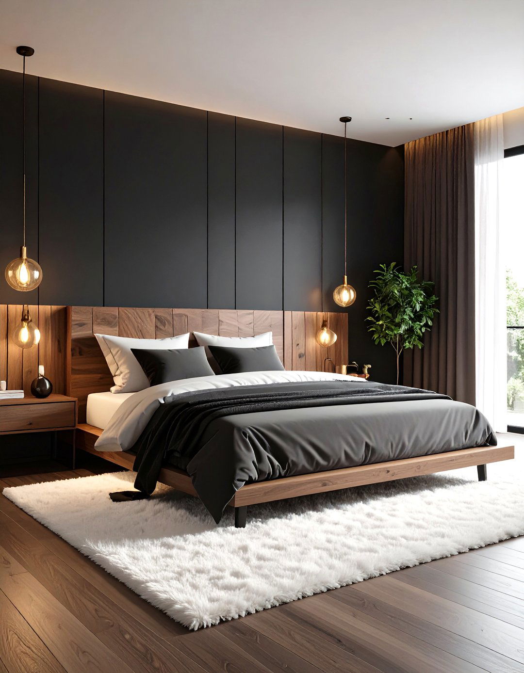 Black Painted Bedroom Wall - 30 accent wall bedroom ideas