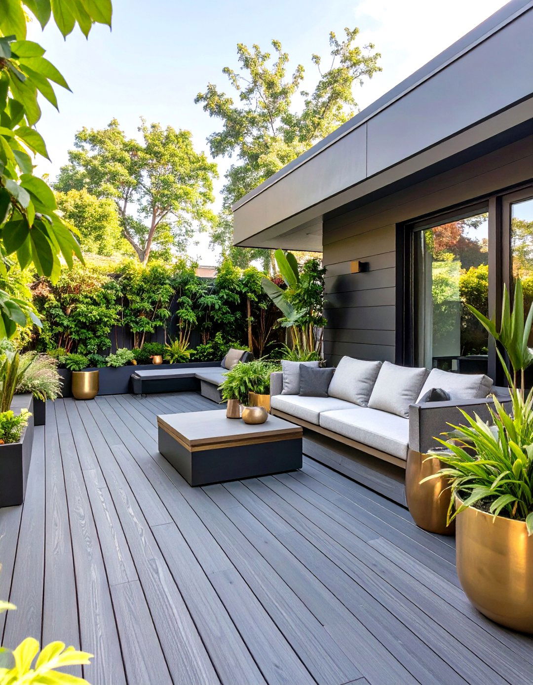 Black Painted Deck - 30 deck painting ideas