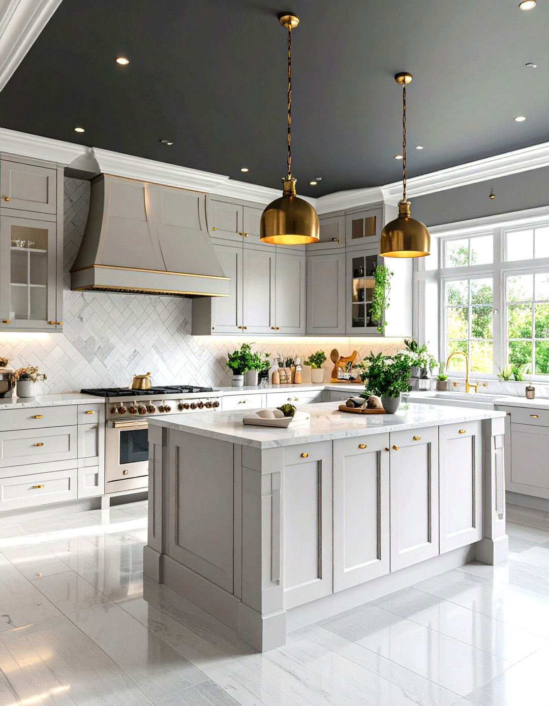 Black Painted Kitchen Ceiling - 30 kitchen painting ideas