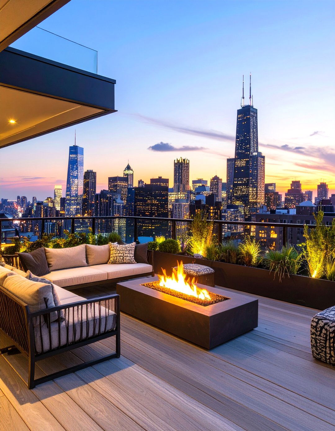 Black Railing for a Rooftop Deck - 30 black deck railing ideas