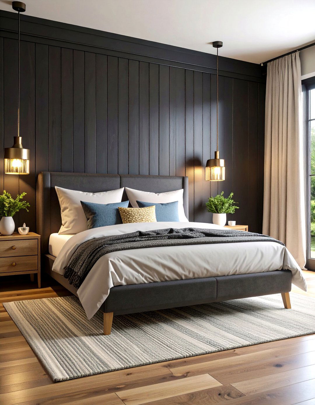 Black Shiplap Wall Bedroom - 30 accent wall ideas for bedroom