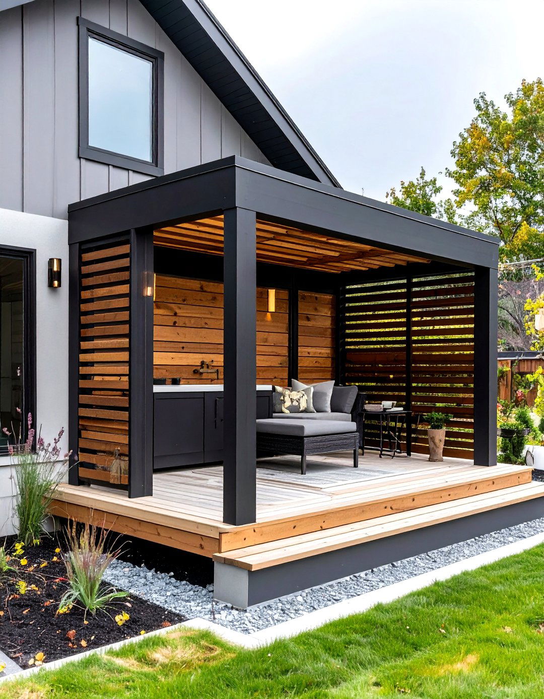 Black Slat Outdoor Shower Enclosure - 30 outdoor shower enclosure ideas