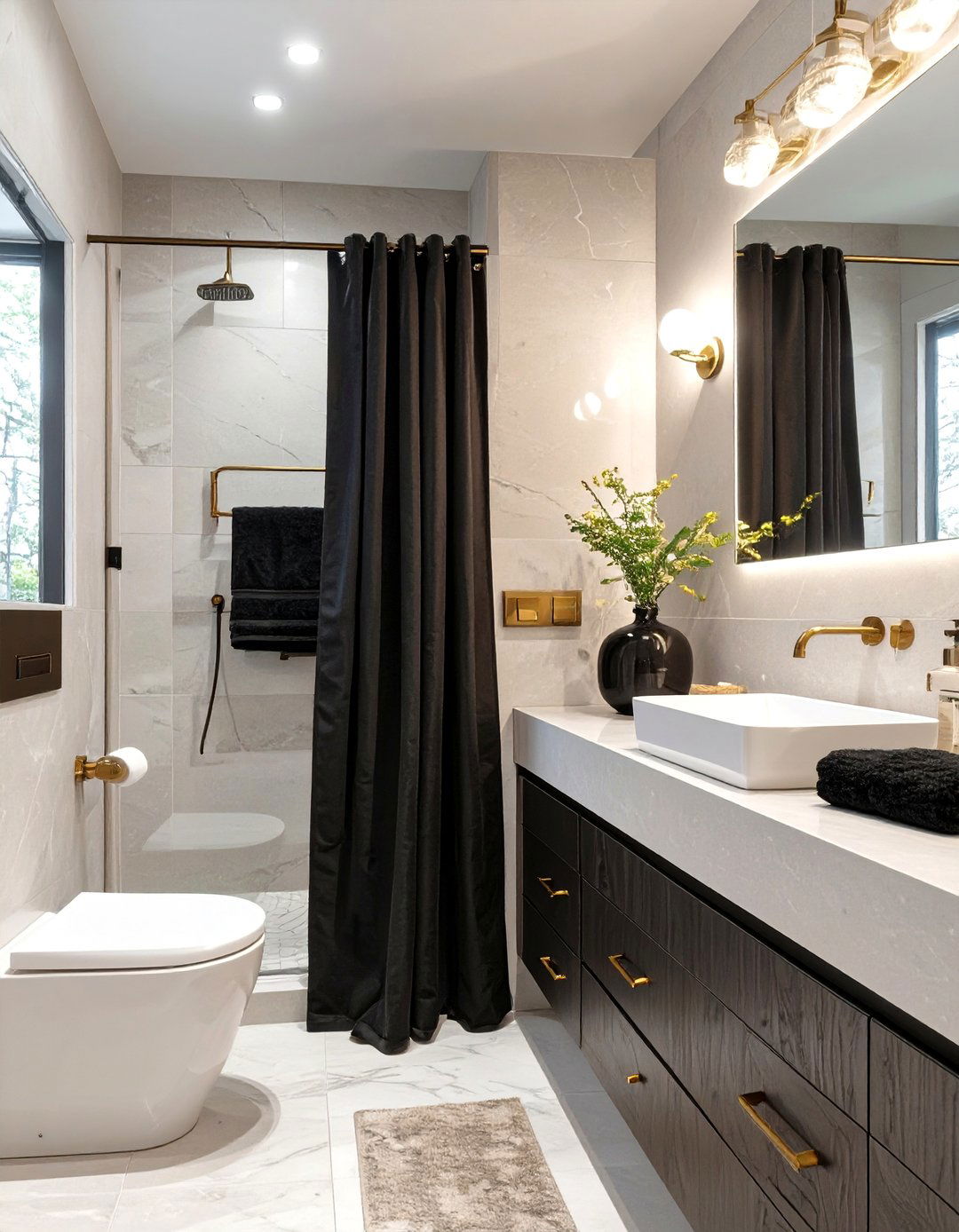 Black and Gold Accessories - 30 black and gold bathroom ideas