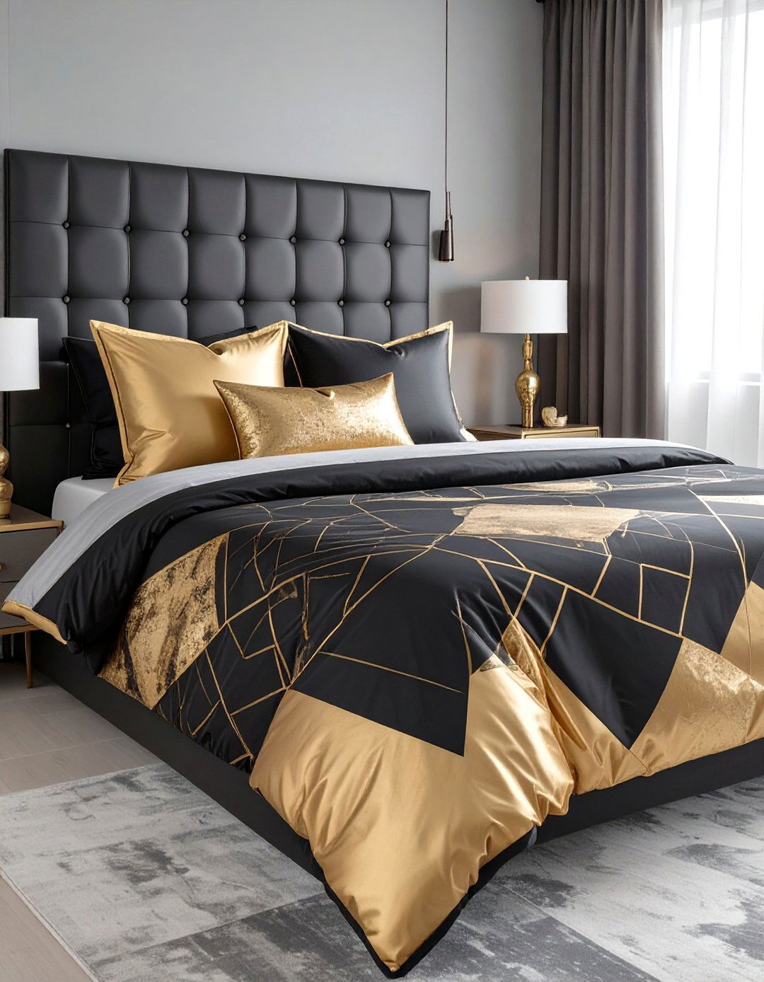 Black and Gold Bedding Sets - 30 black and gold bedroom ideas
