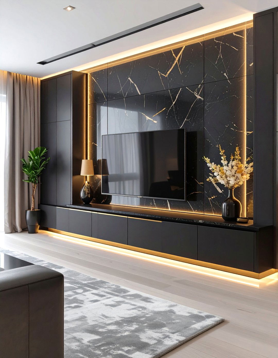 Black and Gold Entertainment Center Living Room - 30 black and gold living room ideas