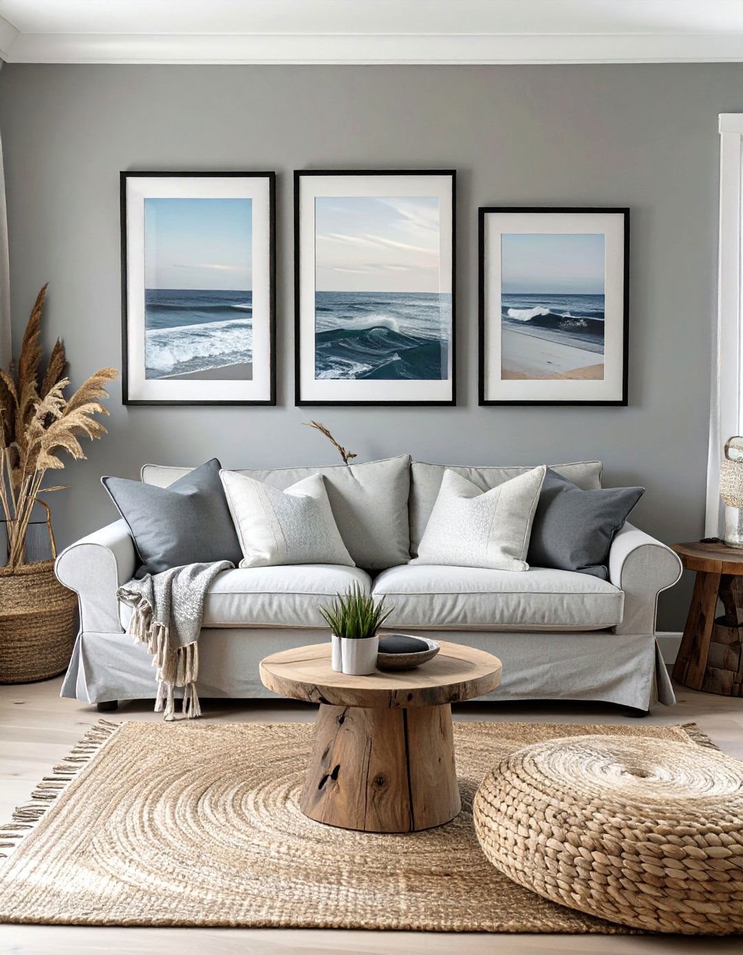 Black and Grey Coastal Living Room - 30 black and grey living room ideas