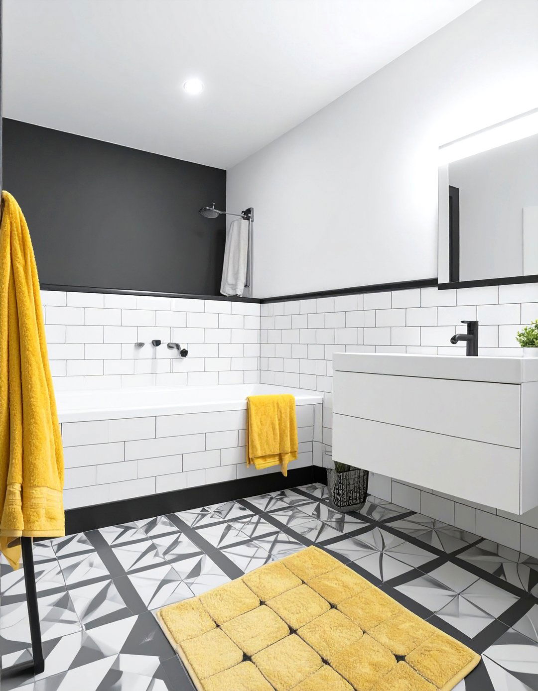 Black and White Bathroom - 30 girls bathroom ideas
