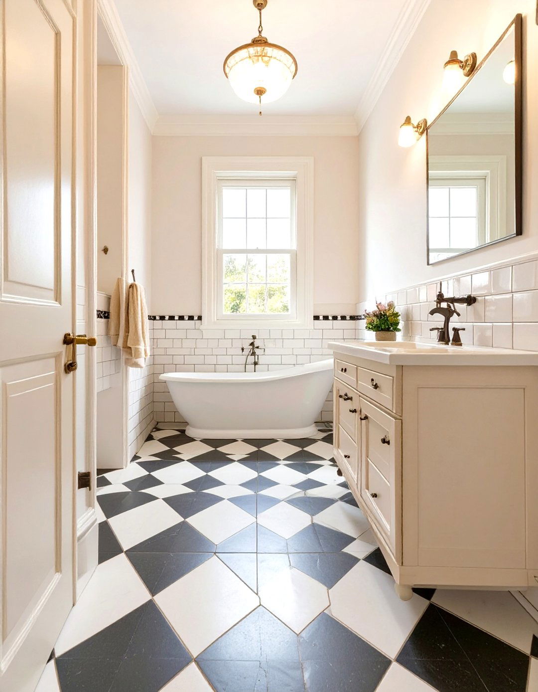 Black and White Checkerboard Floor - 30 washroom and bathroom tiles design ideas