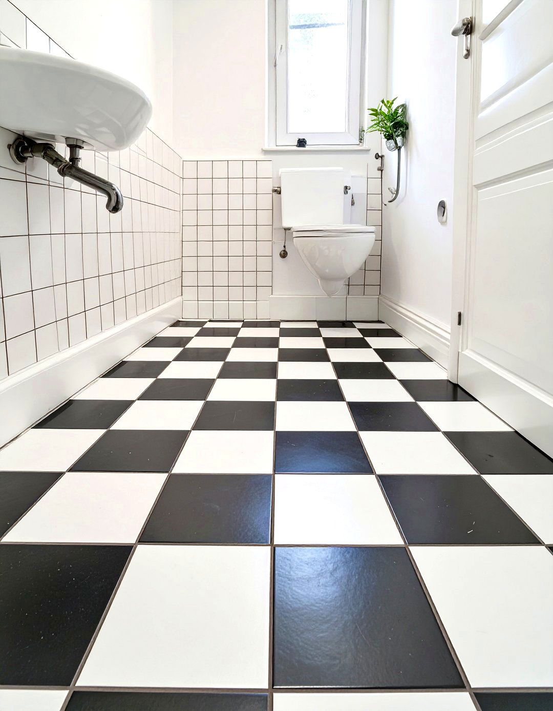 Black and White Checkered Tiles - 30 small bathroom tile ideas