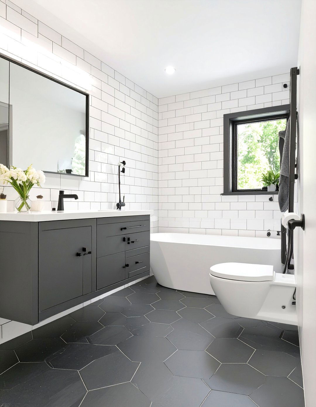 Black and White Classic Master Bathroom - 30 master bathroom designs