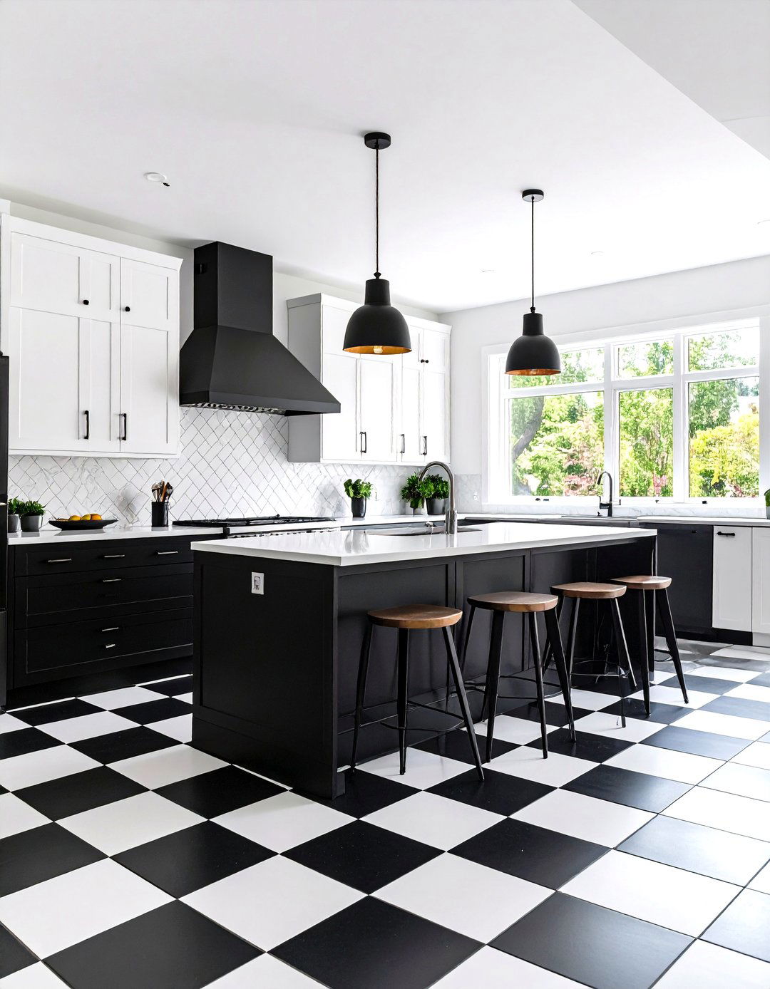 Black and White Contrast Kitchen - 30 kitchen redo ideas