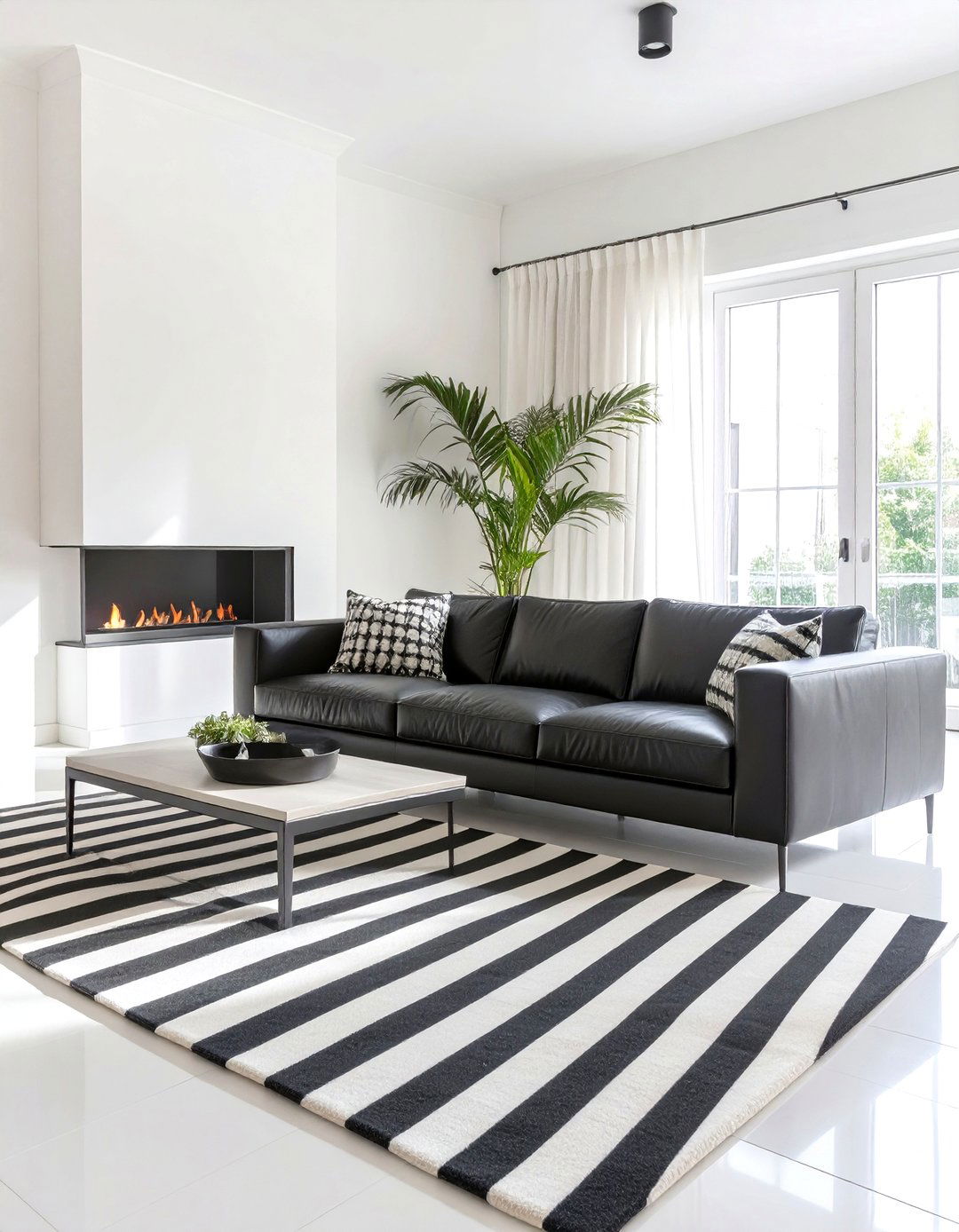 Black and White Contrast Living Room - 30 contemporary living room ideas