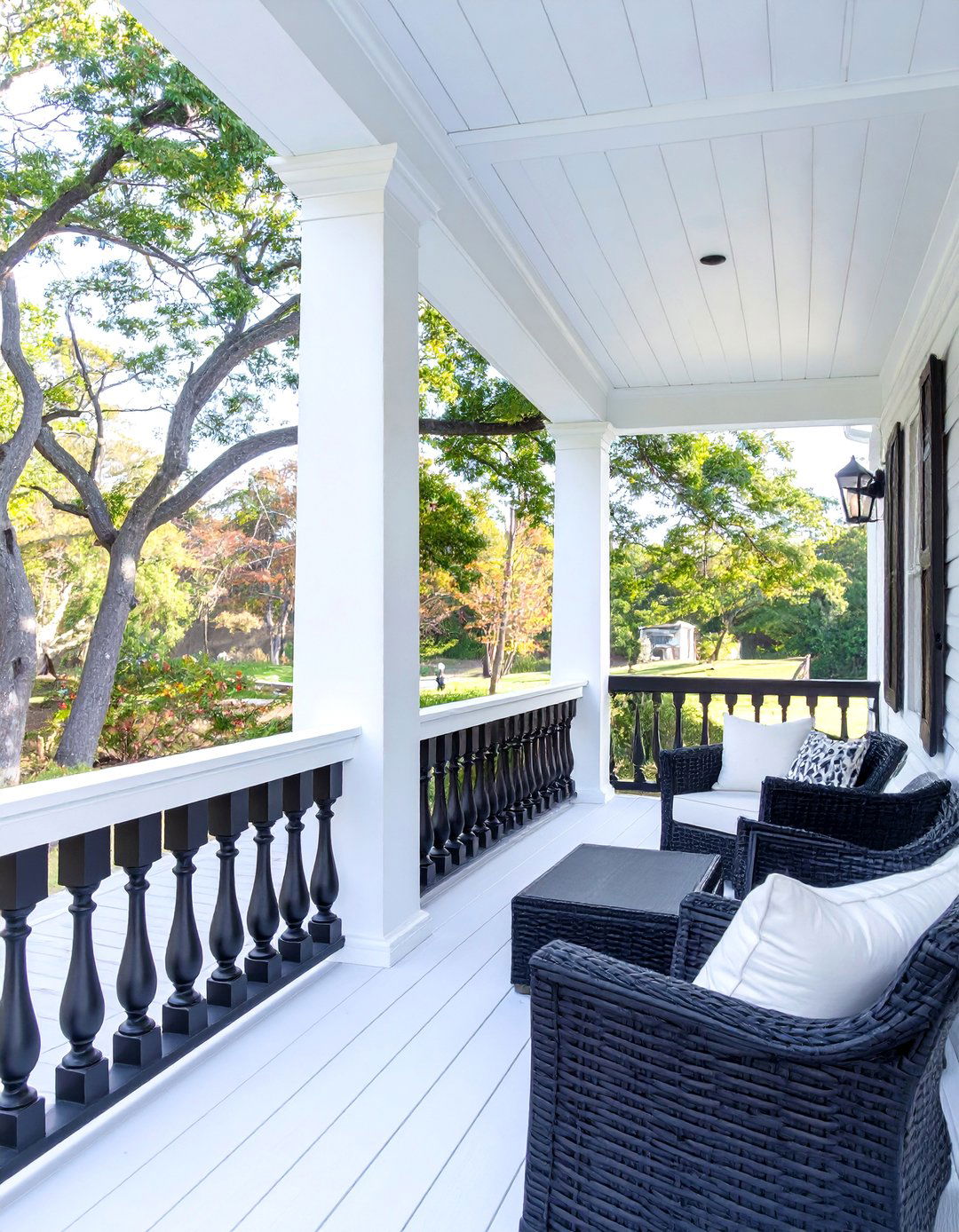 Black and White Contrasting Railing - 30 black deck railing ideas