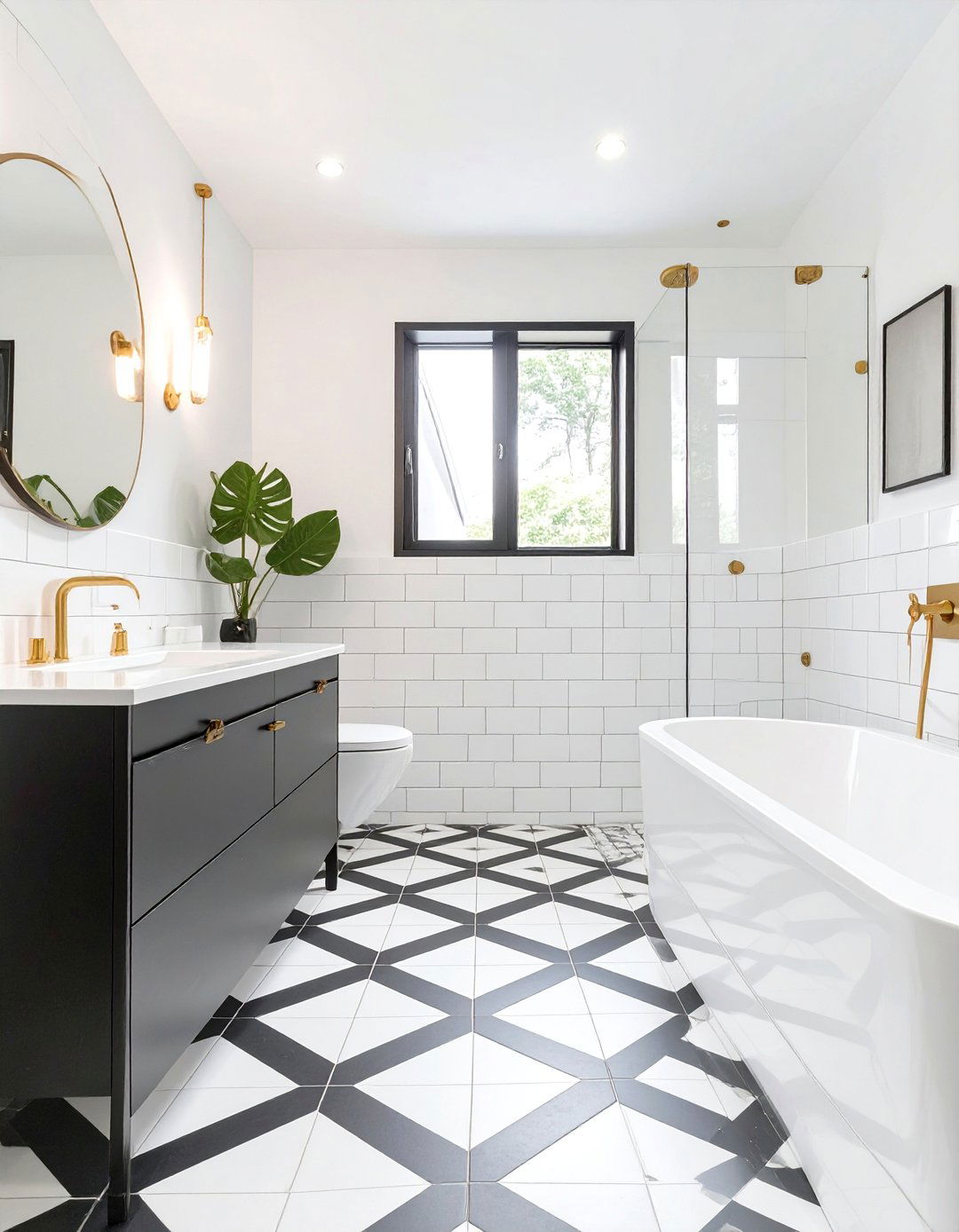 Black and White Dramatic Bathroom - 30 ideas for bathroom remodel