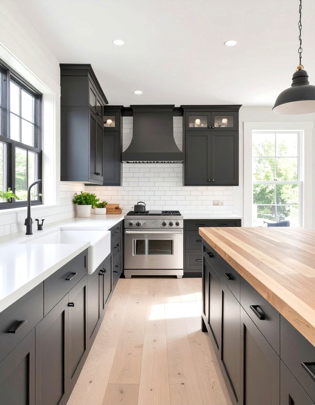 Black and White Farmhouse Kitchen - 30 country kitchen designs