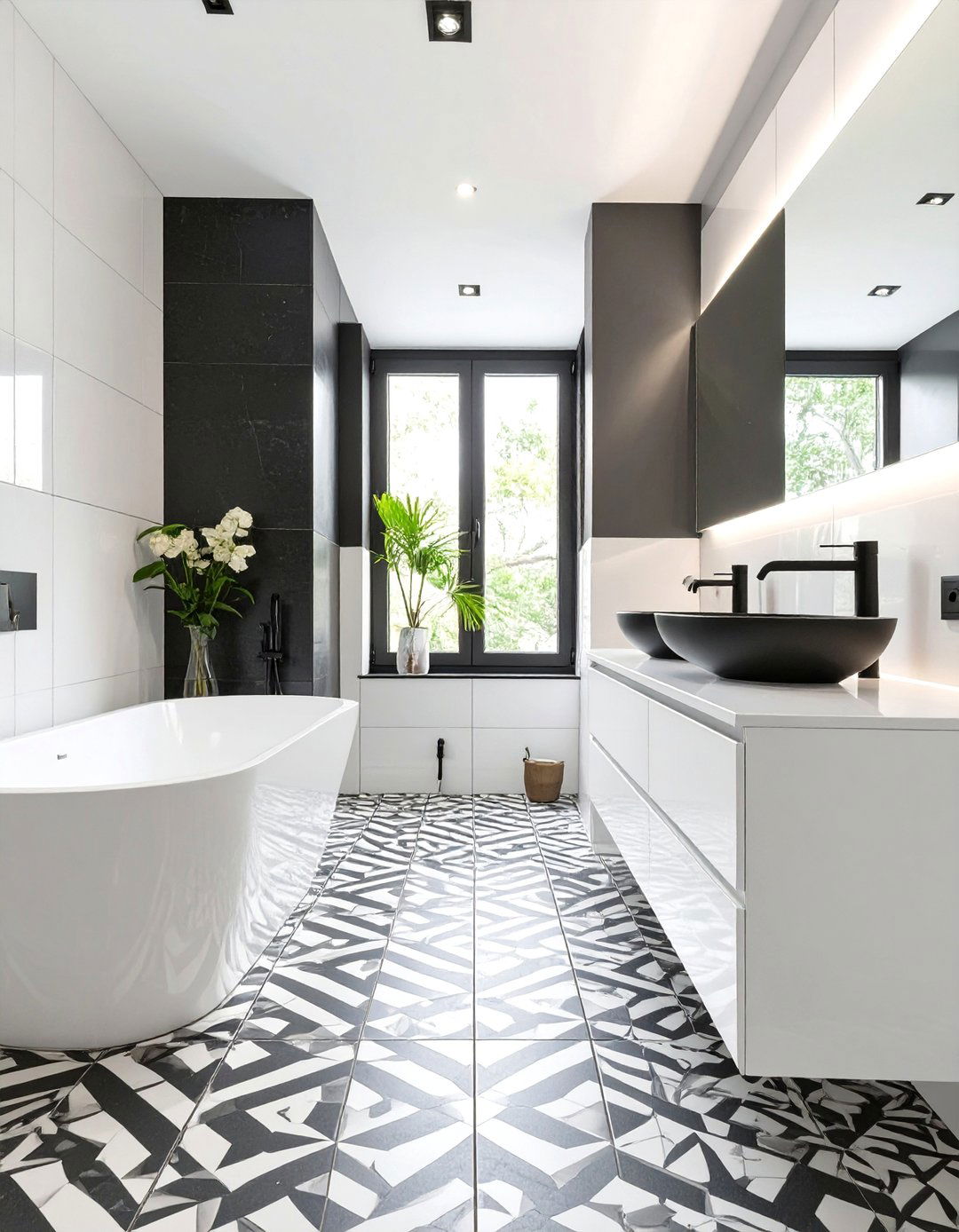 Black and White Modern Bathroom - 30 bathroom theme ideas