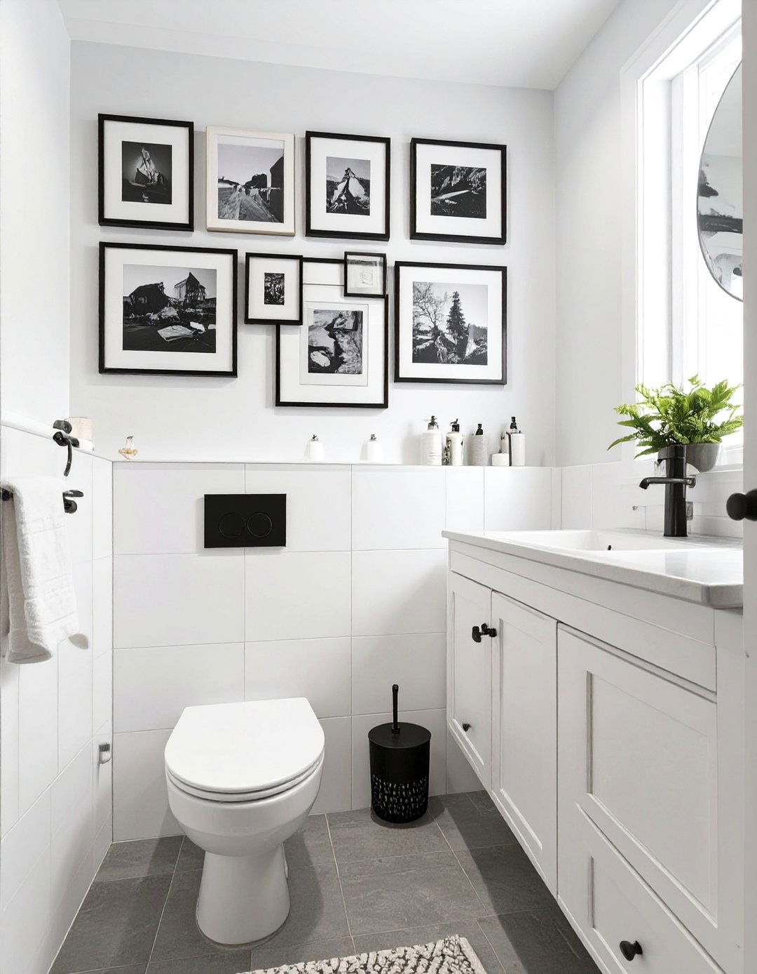 Black and White Photography Bathroom - 30 black and white small bathroom ideas