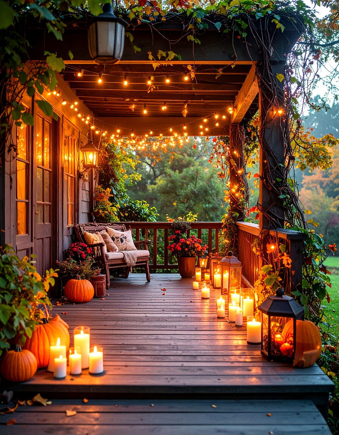 Black and White Porch - 30 halloween porch ideas