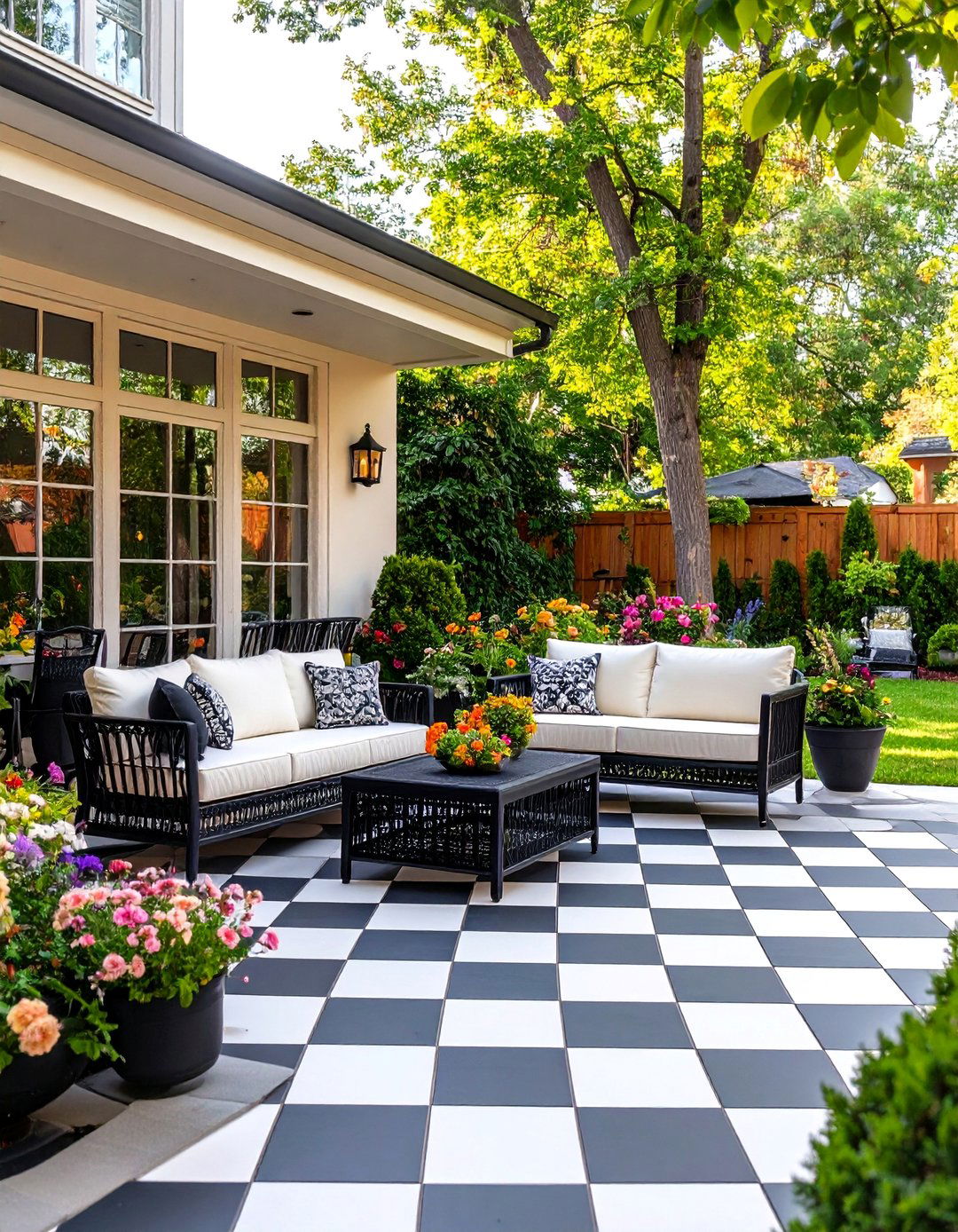 Black and White Themed Outside Patio - 30 outside patio ideas